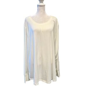 Jones New York White Long Sleeve Tunic Soft Stretch Fabric Plus Size 3X